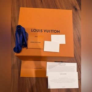 Louis Vuitton Box with Blue Ribbon, Envelops and Cards